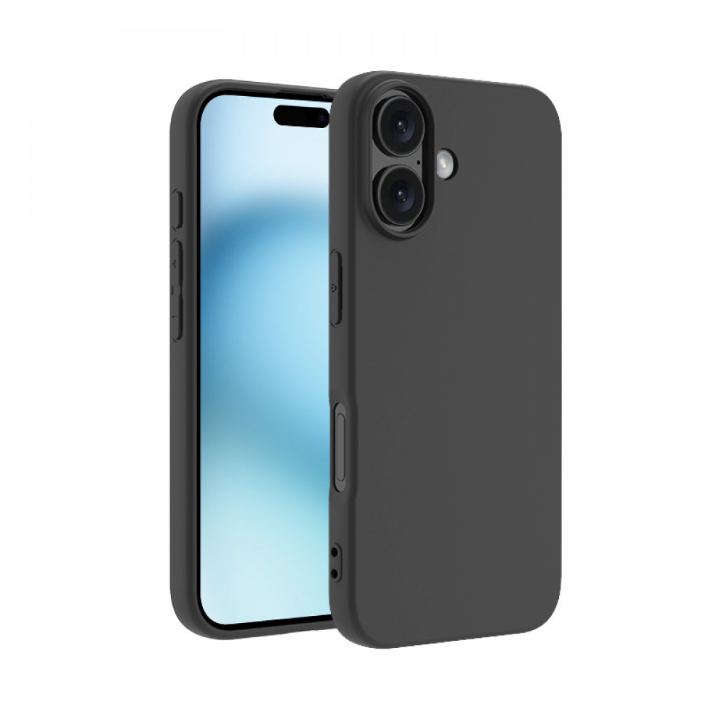 Premium szilikon tok, iPhone 17, Fekete (CEL-PREM-IPH17-BK)