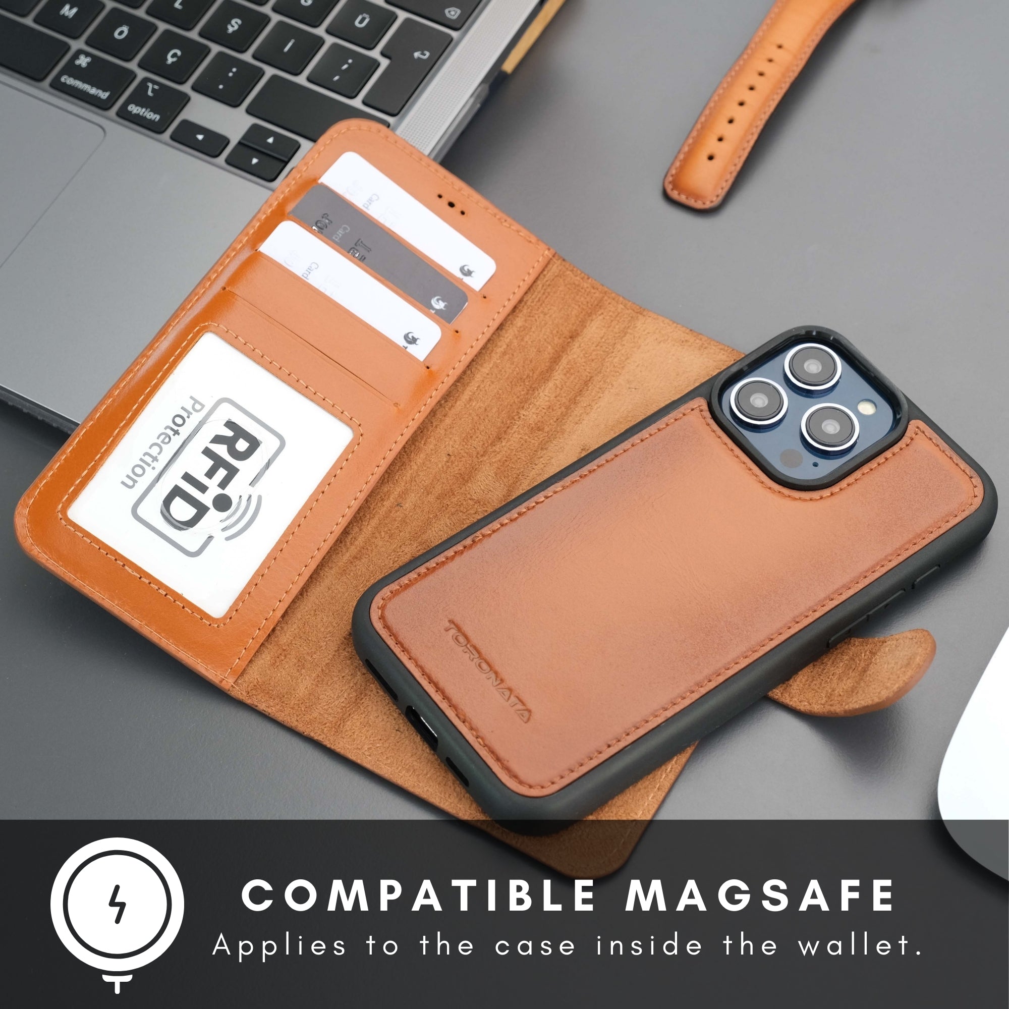 Casper iPhone 17 Pro Leather Wallet Case – MagSafe Compatible