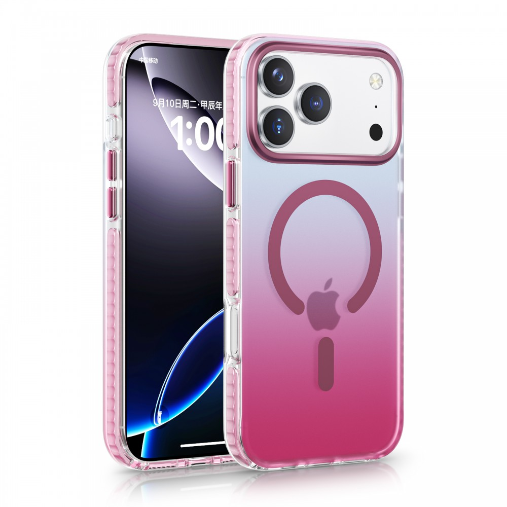 iPhone 17 Pro mágneses tok, Pink-átlátszó (CEL-MAG-IPH17PR-PTP)