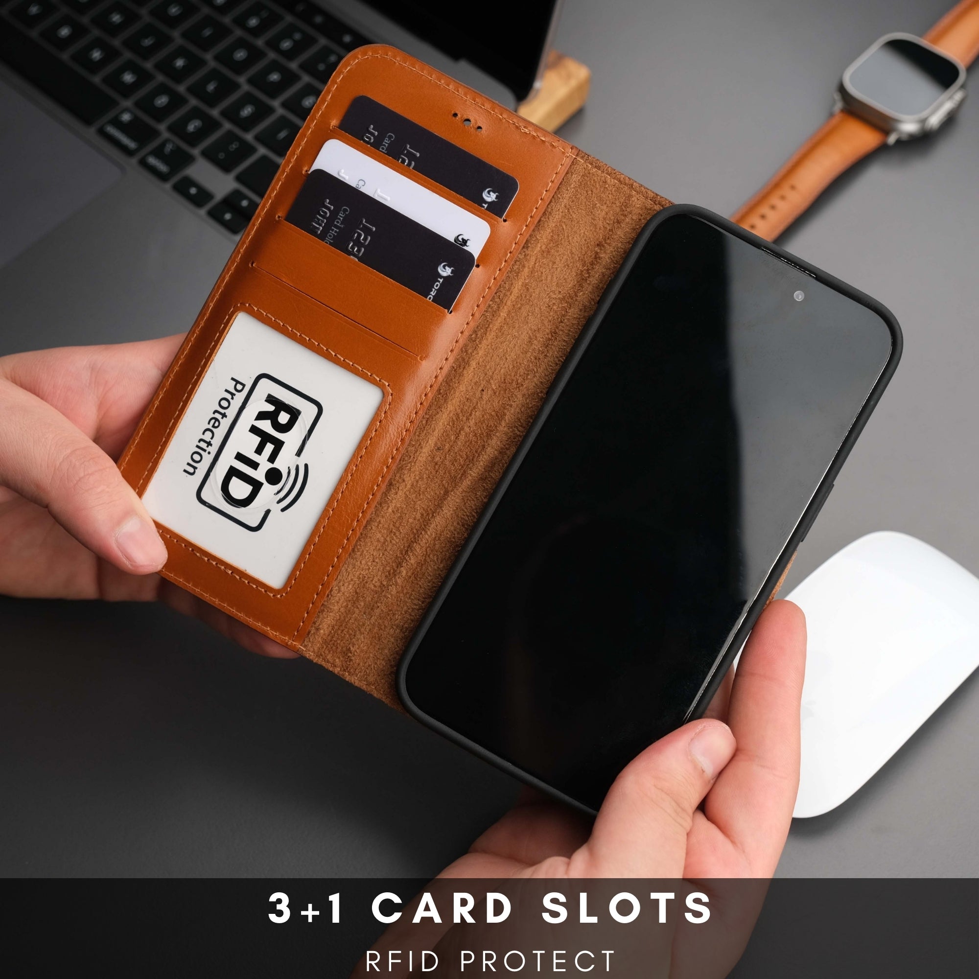 Casper iPhone 17 Pro Leather Wallet Case – MagSafe Compatible